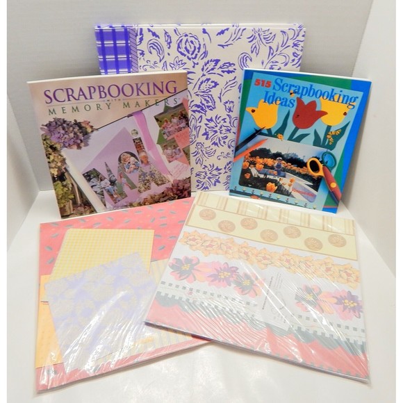 Memories Direct Scrapbook Lavender Album Papers Instruction Books Stickers Lot - Picture 1 of 11